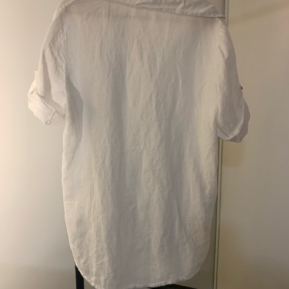 Linen Button Down Tee Shirt - Picture 4 of 8